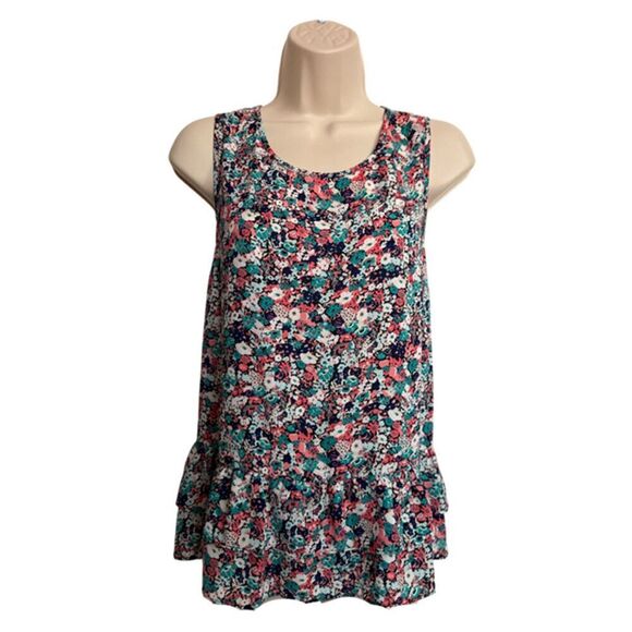 C Floral Sleeveless With Tiered Layered Hem Size L - Picture 3 of 11